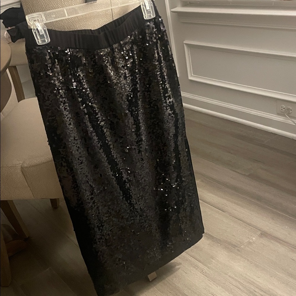 Pinko Black Sequin Pencil Skirt